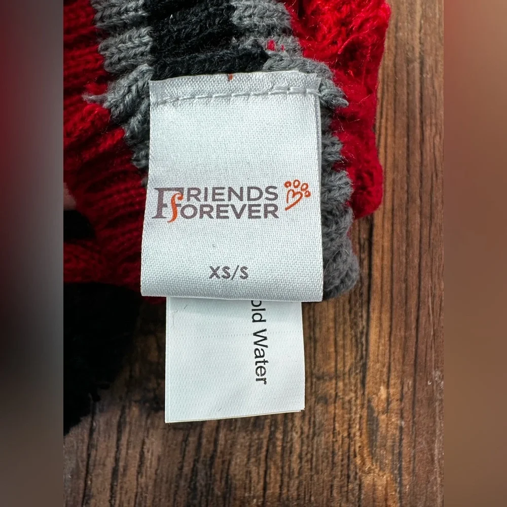 Cozy Red and Black Dog Bennie with Pom-Pom